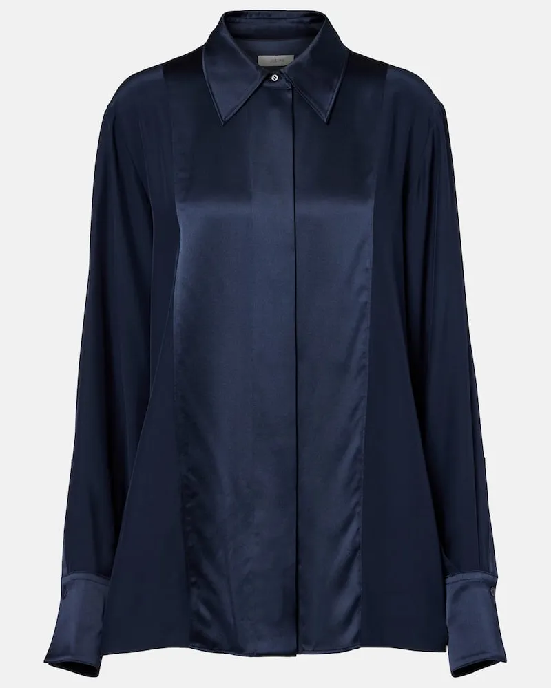 Joseph Hemd Childs aus Seidensatin Blau