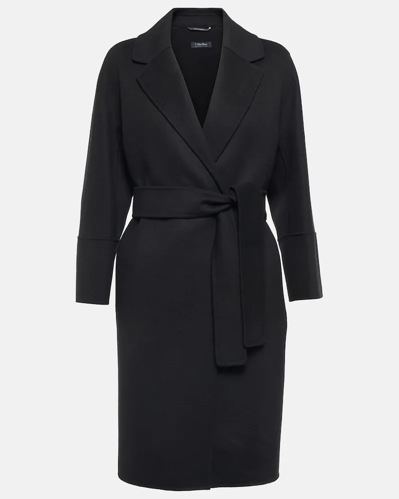Max Mara Mantel Arona aus Wolle Schwarz