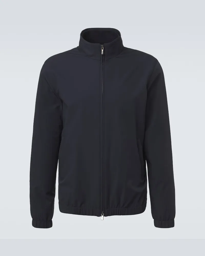 Thom Sweeney Bomberjacke aus Tech-Material Blau