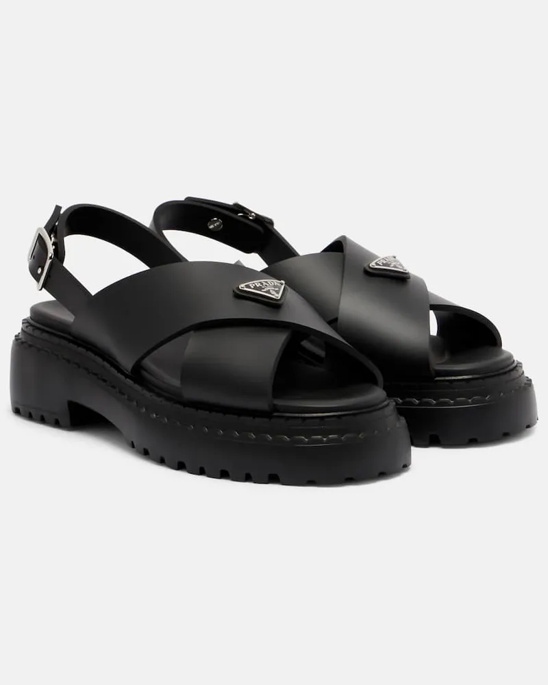 Prada Plateausandalen Schwarz