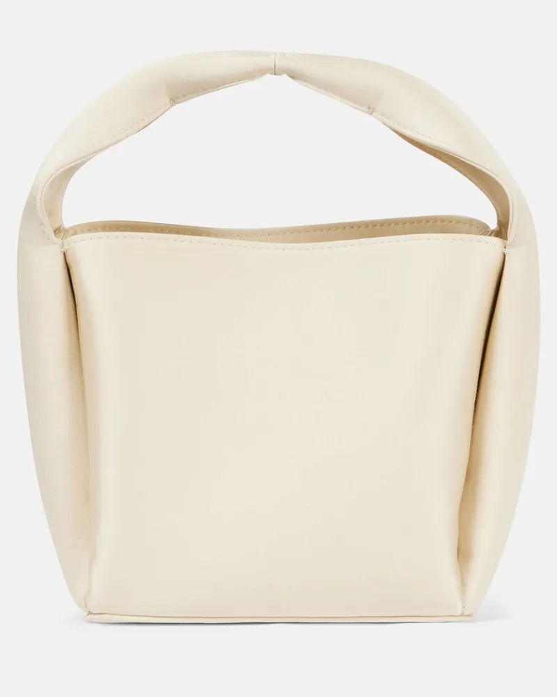 Totême Bucket Bag Petite aus Satin Weiß