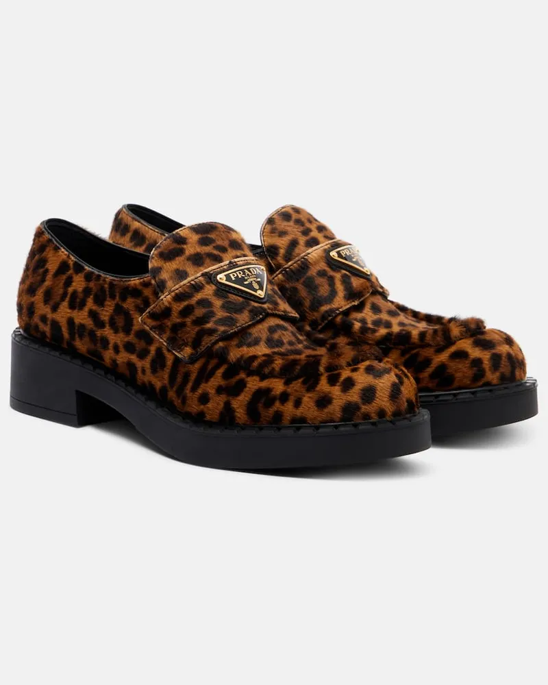 Prada Loafers aus Kalbshaar Braun