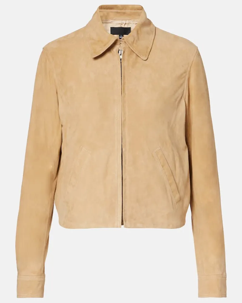 Nili Lotan Jacke Beauvais aus Veloursleder Beige