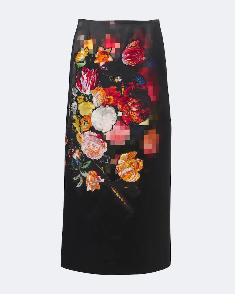 Dries van Noten Bestickter Midirock Multicolor