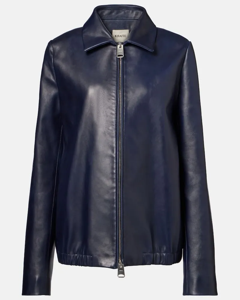 KHAITE Lederjacke Jackson Blau