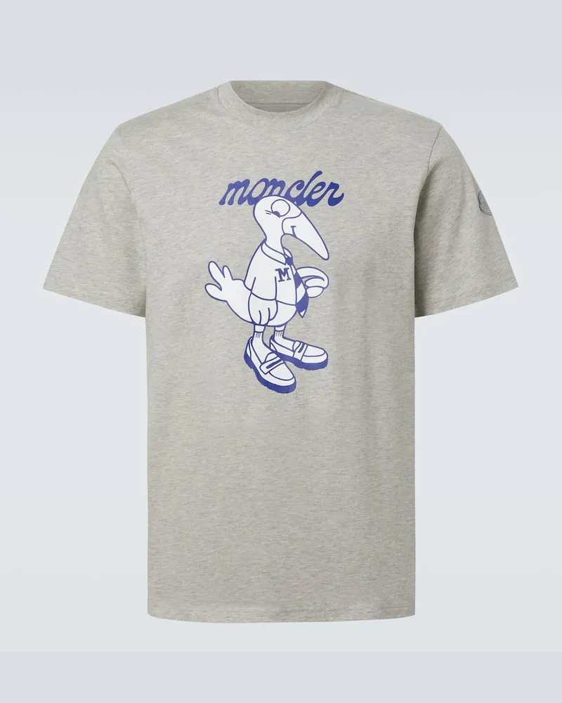 Moncler T-Shirt aus Baumwoll-Jersey Grau