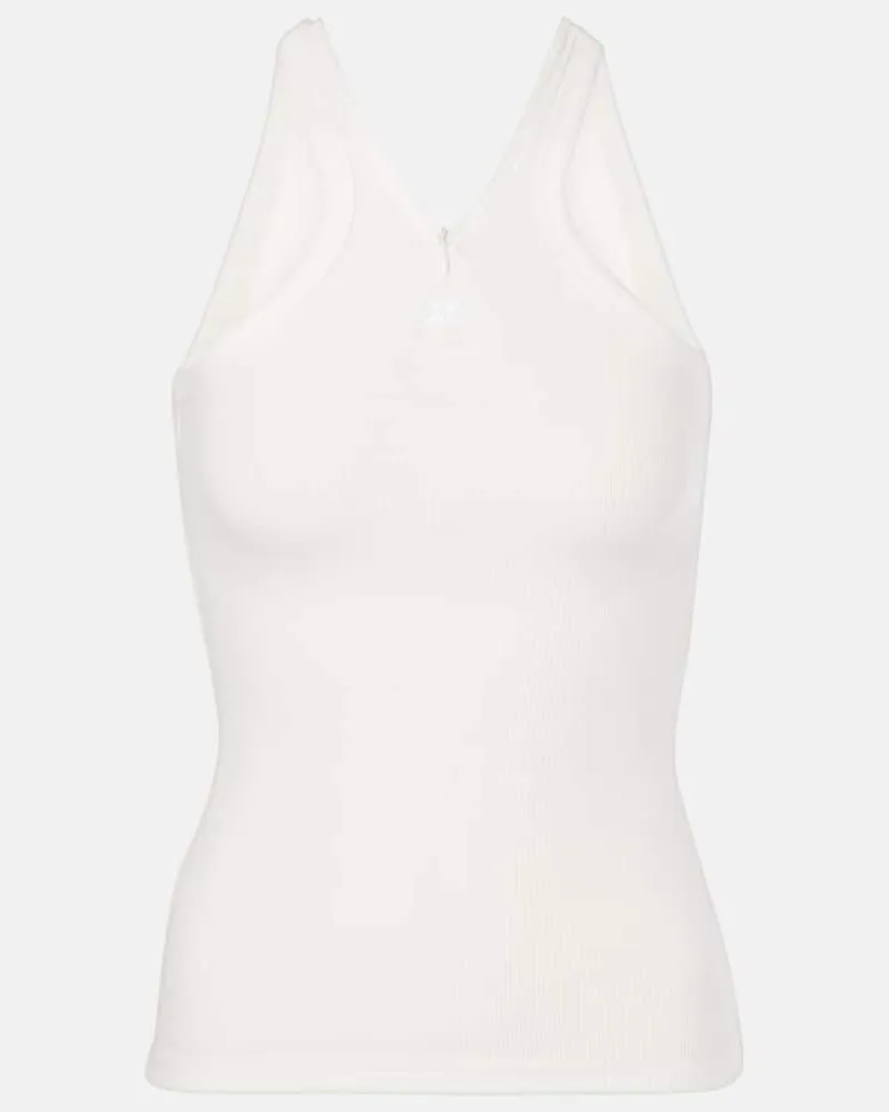 Courrèges Courrèges Top aus Rippstrick Weiß