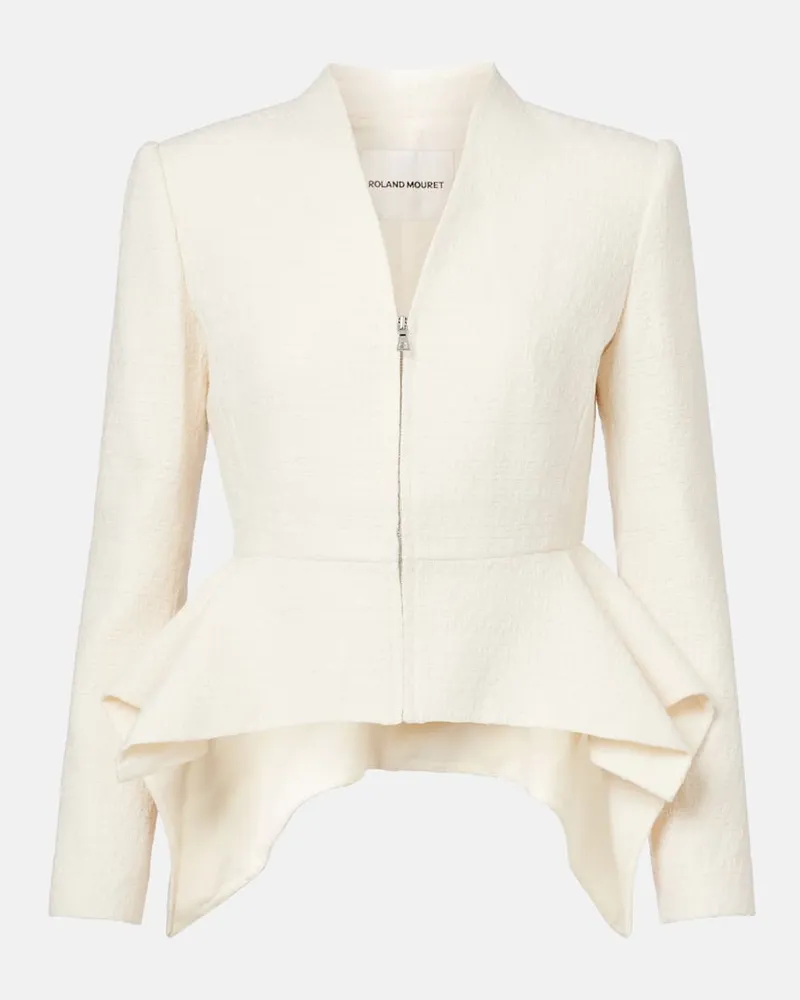 Roland Mouret Jacke aus Bouclé Weiß