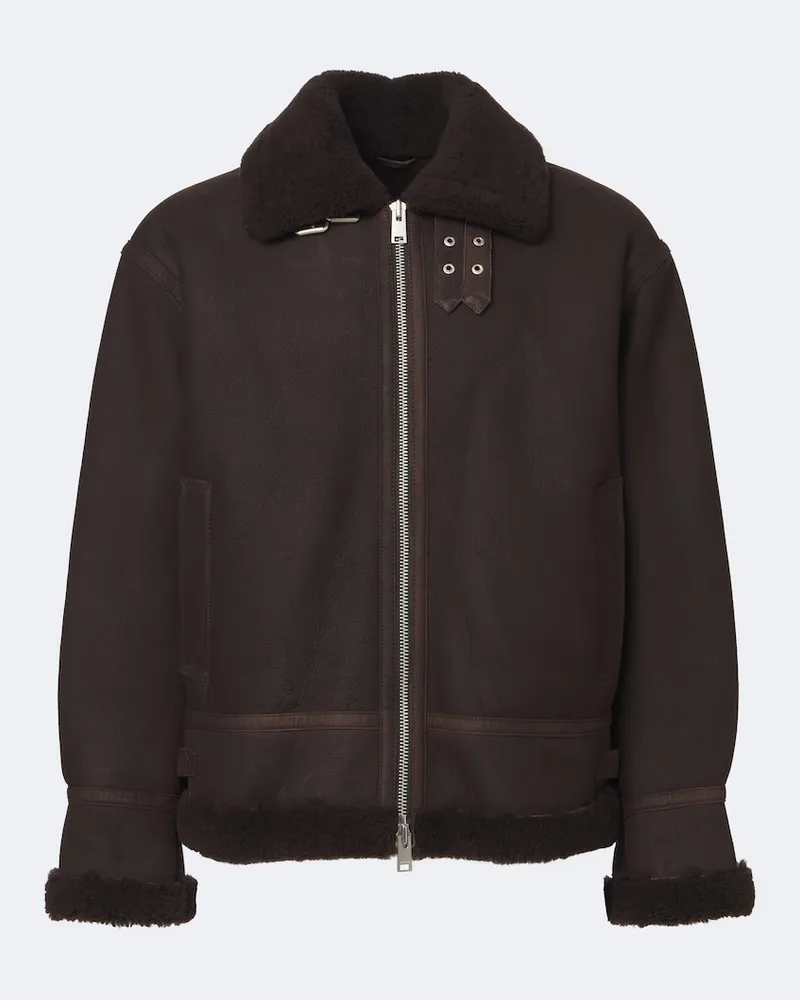 Arma Jacke Sano aus Leder mit Shearling Braun