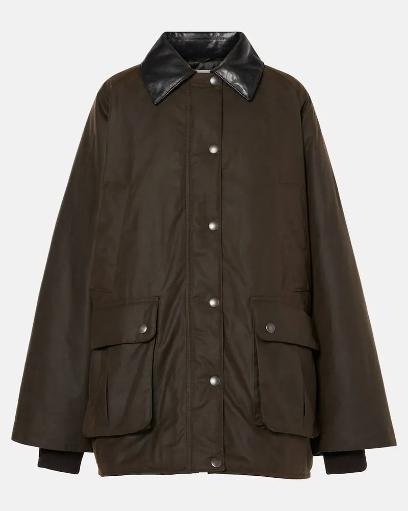 Miu Miu Oversize-Jacke aus Baumwoll-Canvas Braun