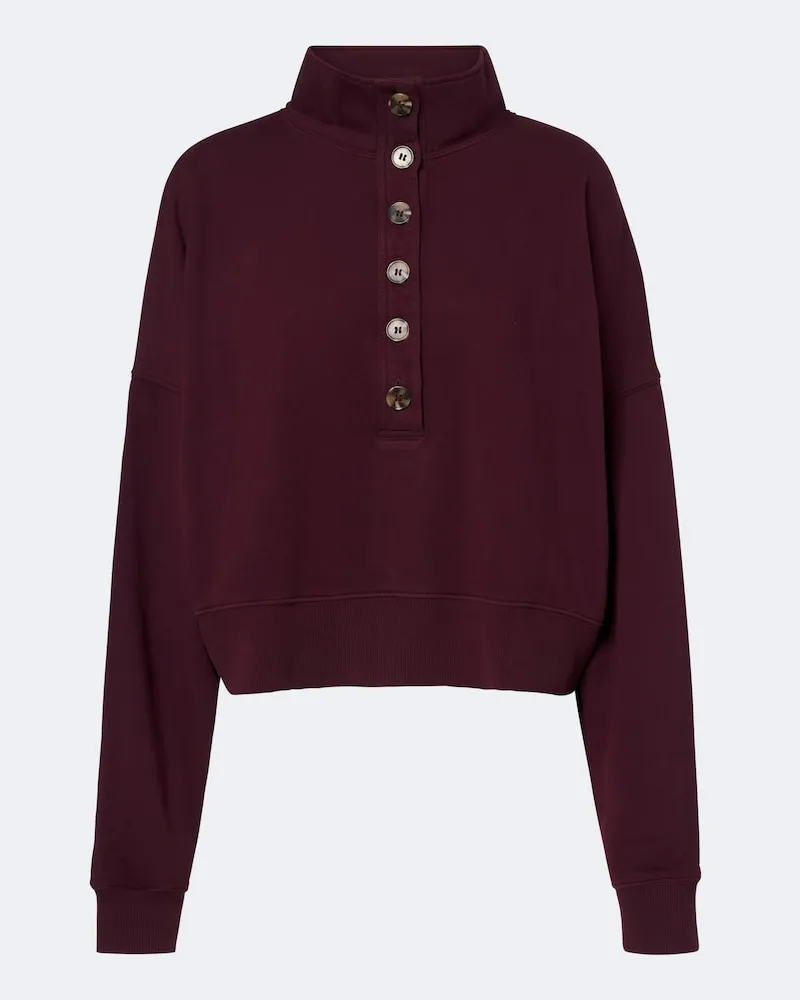 Velvet Sweatshirt Fatima aus Baumwoll-Jersey Burgunderrot