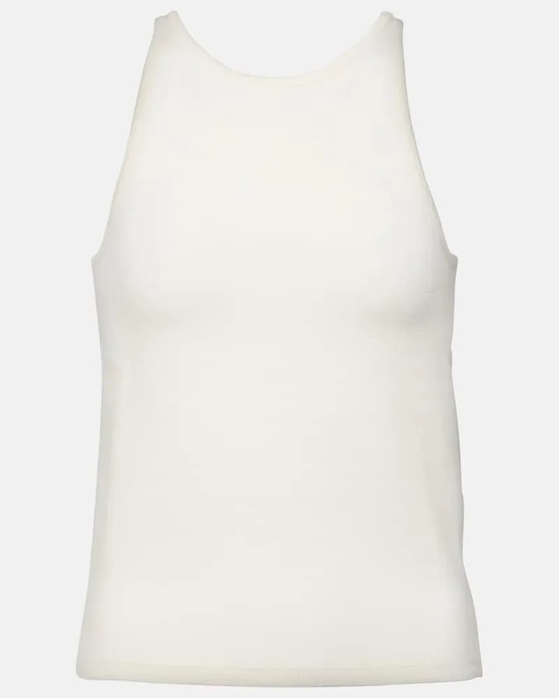 Max Mara Top Alfeo aus einem Wollgemisch Neutral