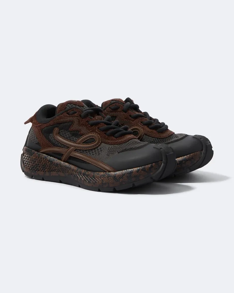 Loewe Sneakers Pogo mit Veloursleder Schwarz