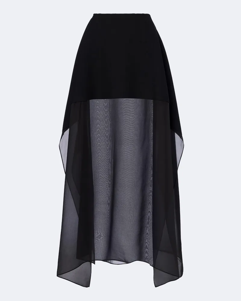 SPORTMAX Maxirock aus Strick mit Seide Schwarz