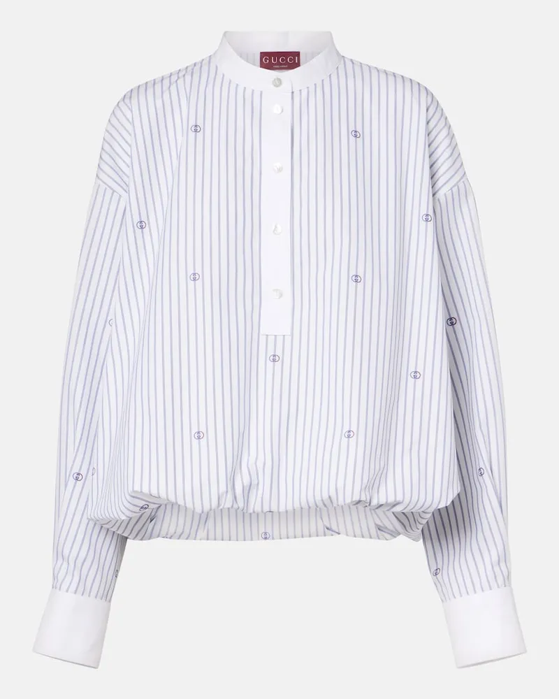 Gucci Hemd Interlocking G aus Baumwolle Weiß
