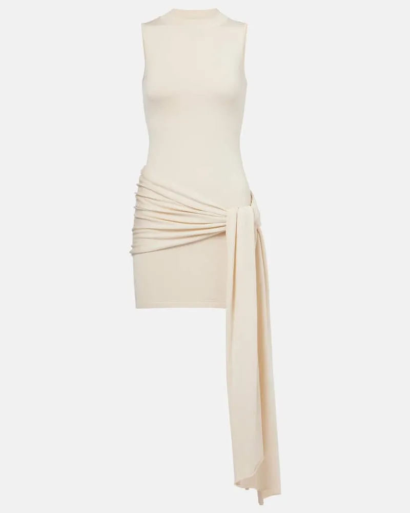 Aya Muse Minikleid aus Seide und Baumwolle Beige