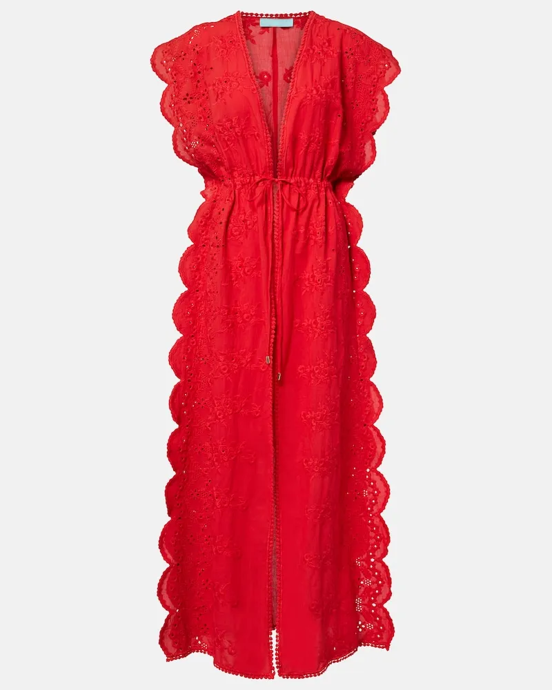 Melissa Odabash Kaftan Talitha aus Baumwolle Rot