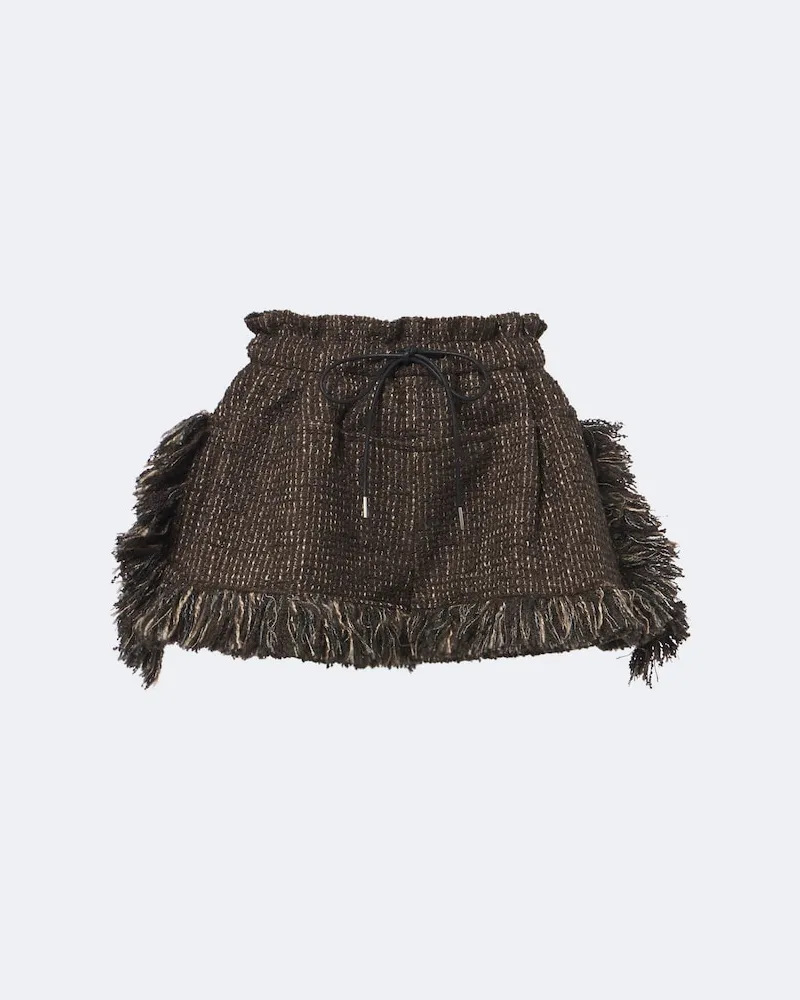 Sacai Tweed-Shorts aus einem Wollgemisch Braun