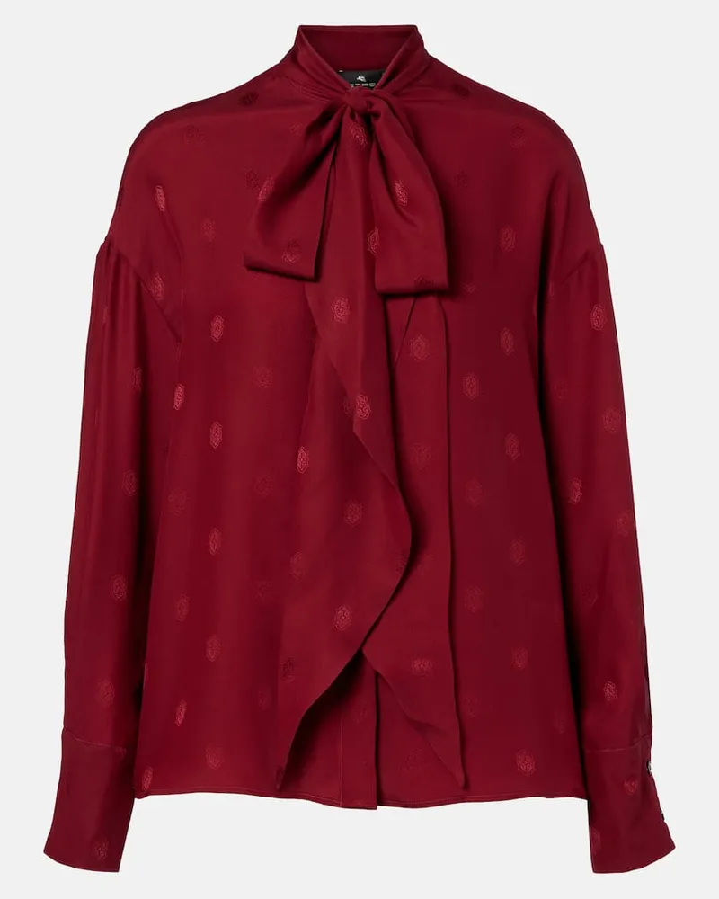 Etro Schluppenbluse aus Crêpe de Chine aus Seide Rot