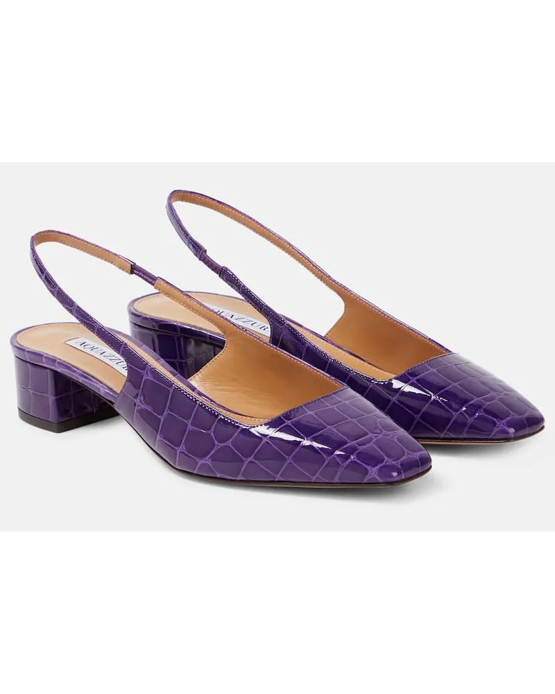 Aquazzura Slingback-Pumps Ginza aus Lackleder Lila