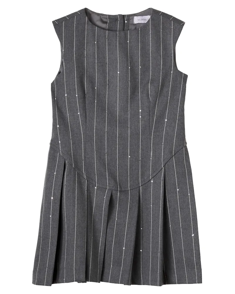 Monnalisa Kleid mit Pailletten Grau