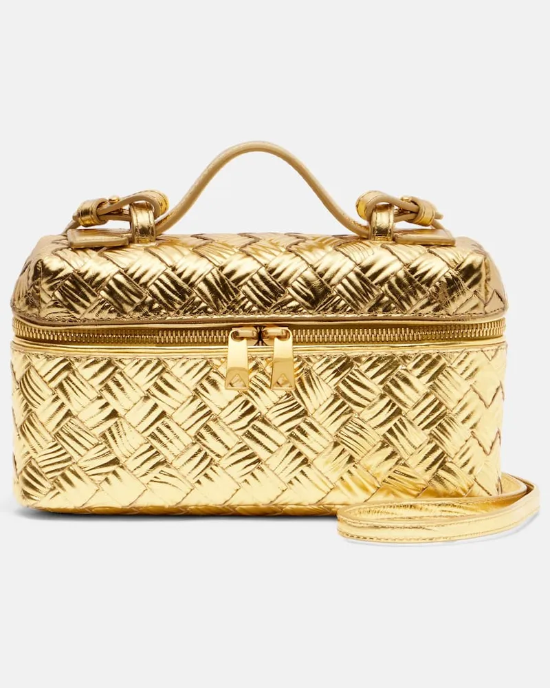 Bottega Veneta Schultertasche Bang Bang aus Metallic-Leder Gold