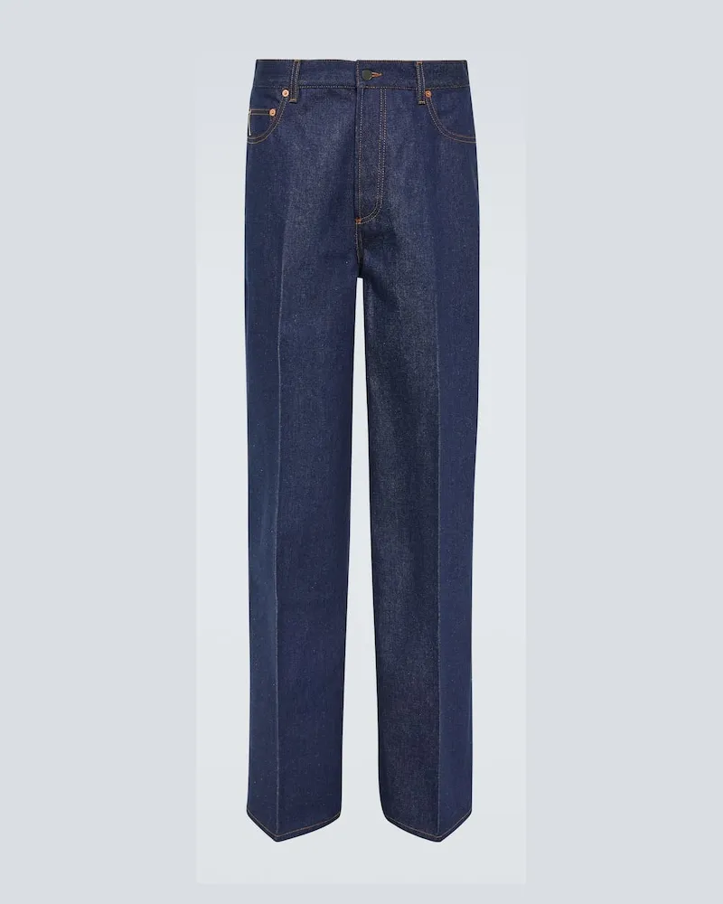 Valentino Garavani Mid-Rise Wide-Leg Jeans Blau