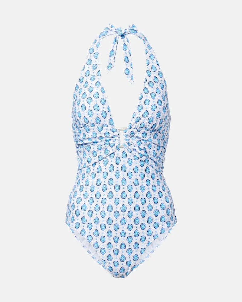 Heidi Klein Bedruckter Badeanzug La Croissette Blau