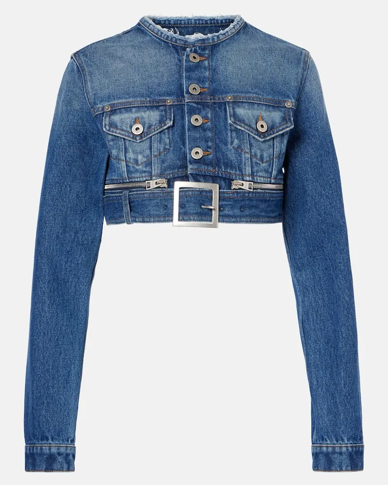 Jean Paul Gaultier Cropped-Jeansjacke Blau