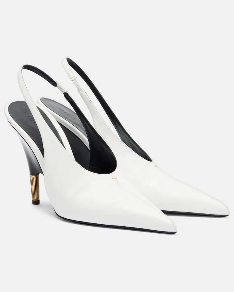 KHAITE Slingback-Pumps Bella 100 aus Leder Weiß