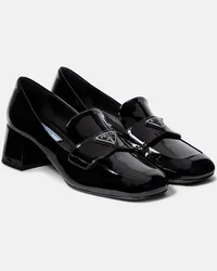 Prada Loafer-Pumps aus Lackleder Schwarz