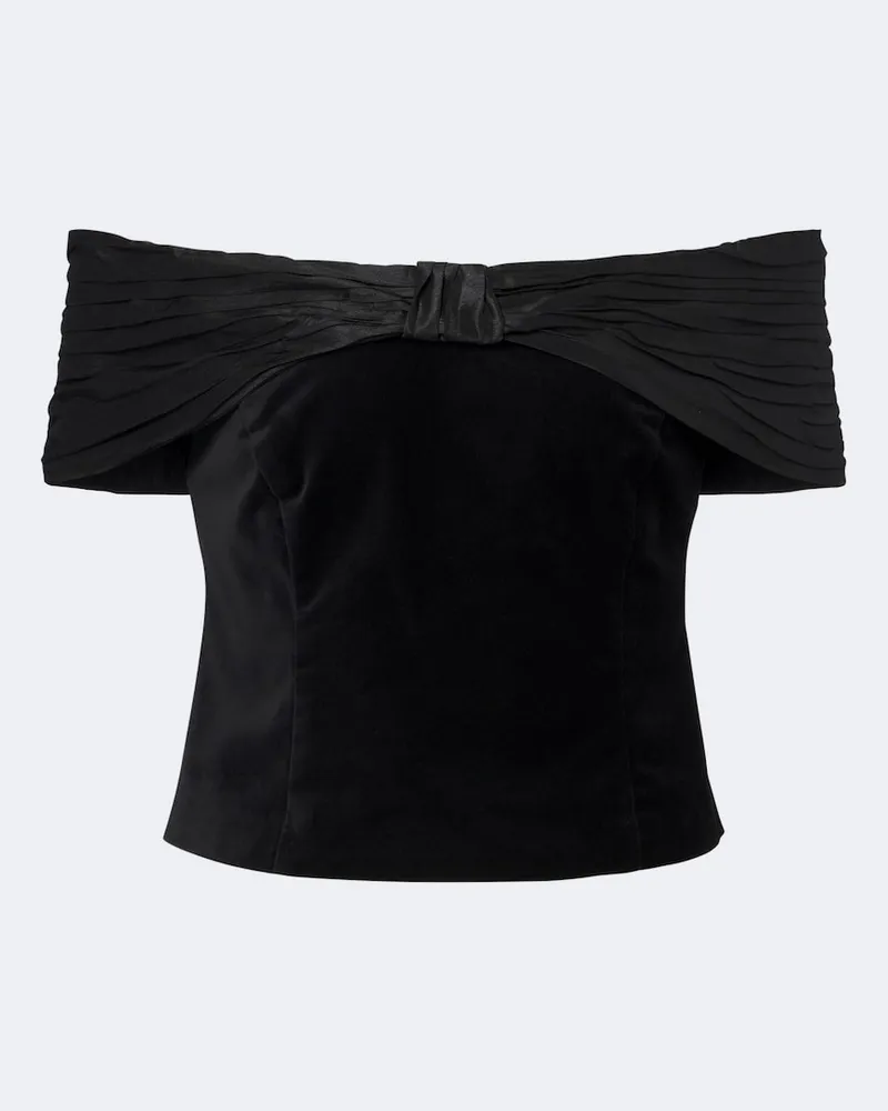 RIXO Top Chime aus Baumwollsamt Schwarz