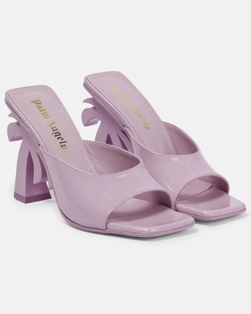 Palm Angels Mules Palm Beach aus Lackleder Rosa