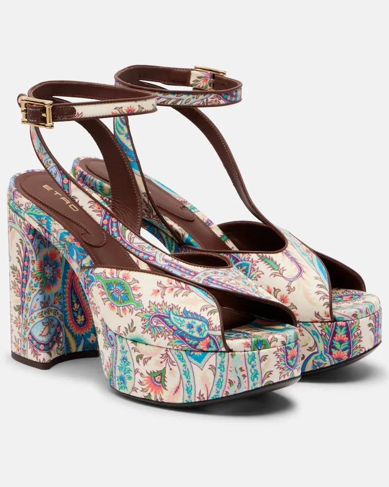 Etro Plateausandalen 120 aus Canvas Multicolor
