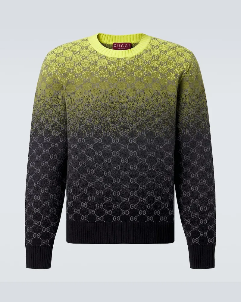 Gucci Pullover GG aus Wolle und Kaschmir Grau