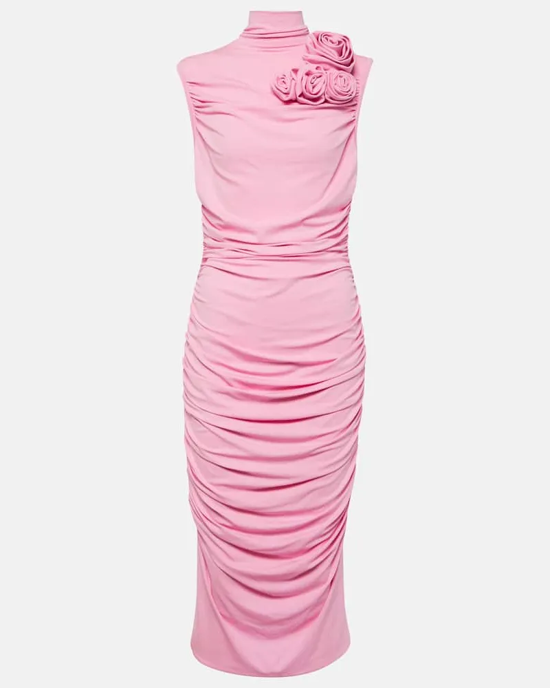 Magda Butrym Midikleid aus Jersey Rosa