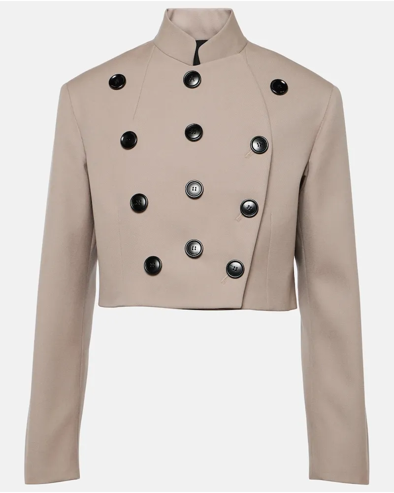 Alaïa Alaia Cropped-Jacke aus Wolle Beige