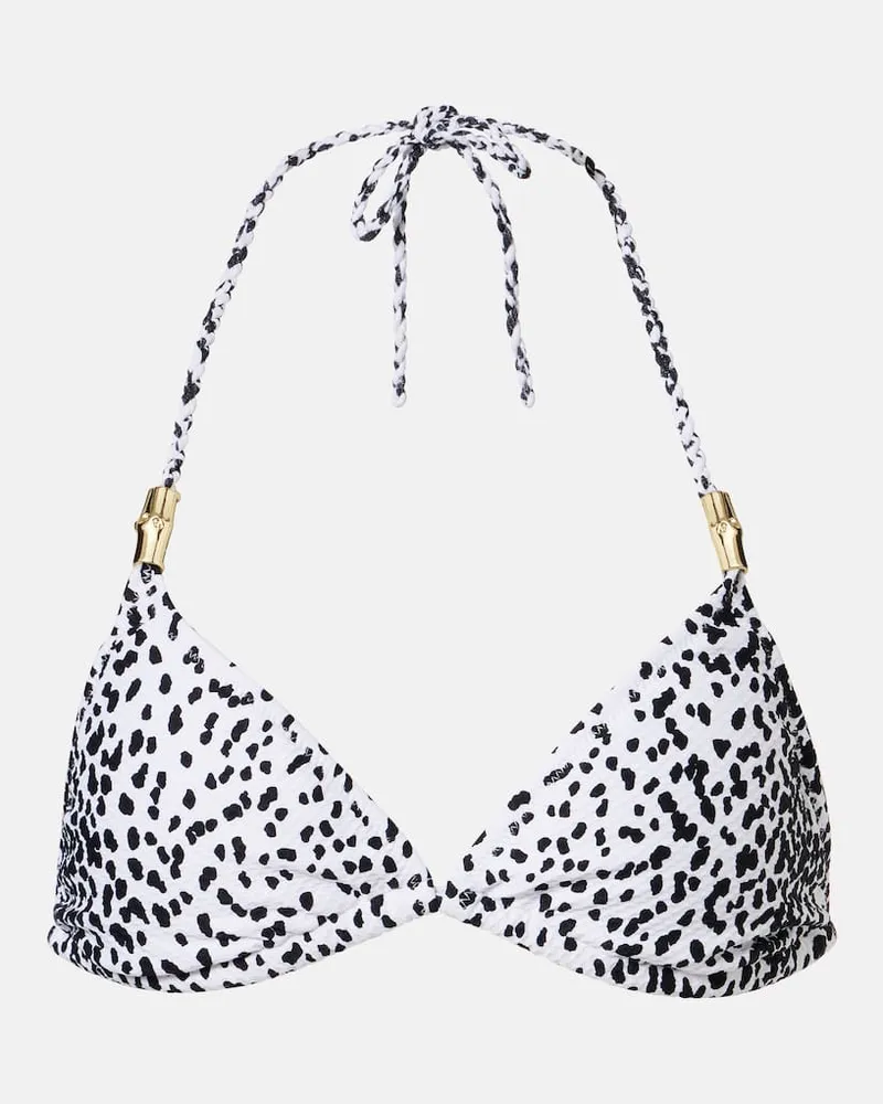 Heidi Klein Bedrucktes Bikini-Oberteil Icaria Weiß