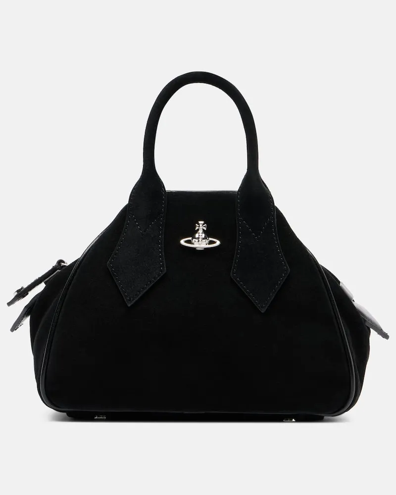 Vivienne Westwood Tote Bag Yasmine Small aus Veloursleder Schwarz
