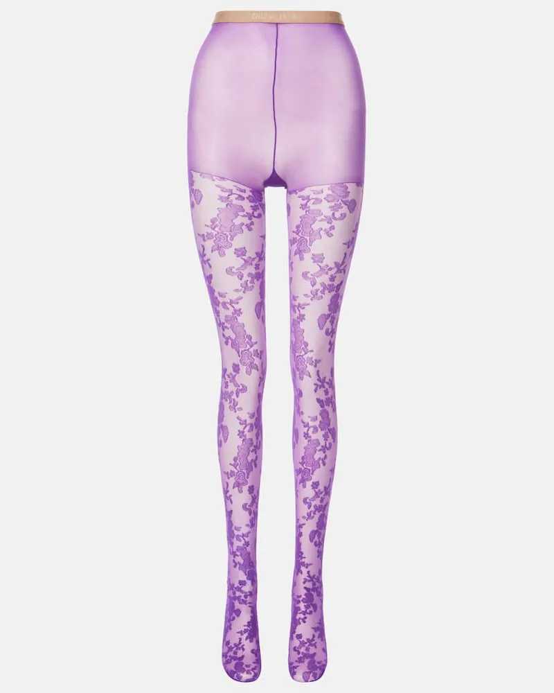 Valentino Garavani Strumpfhose aus Spitze Lila