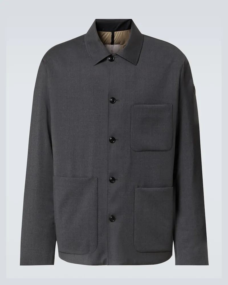 Moncler Daunenjacke aus Wolle Grau