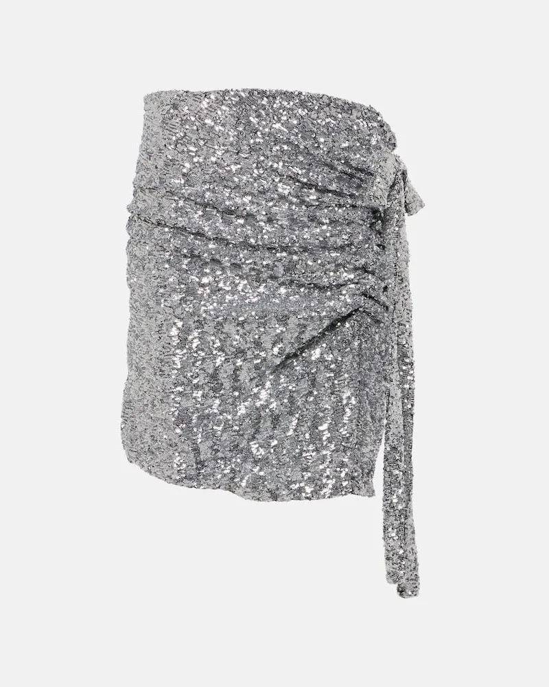 Paco Rabanne Minirock mit Pailletten Silber