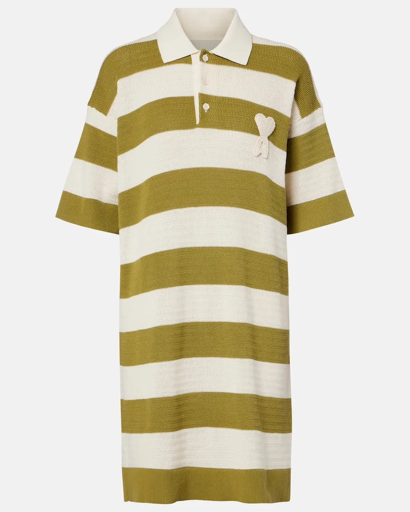 AMI Paris Polokleid Ami de Cœur aus Baumwolle Grün