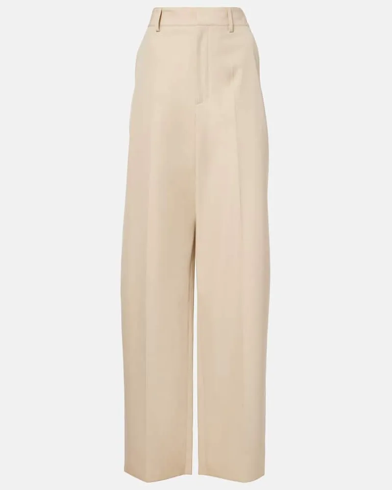 TOD'S Weite Hose Rufus aus Wolle und Baumwolle Beige