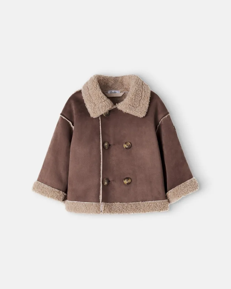 Il Gufo Baby Jacke mit Teddyfleece Braun