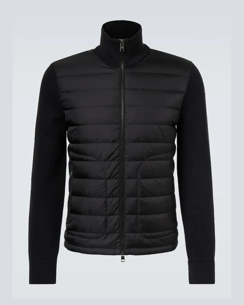 Moncler Daunenjacke Maglia aus einem Wollgemisch Schwarz
