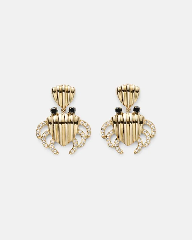 Yvonne Léon Yvonne Léon Ohrringe Crabe Coquillage aus 9kt Gelbgold mit Diamanten Gold