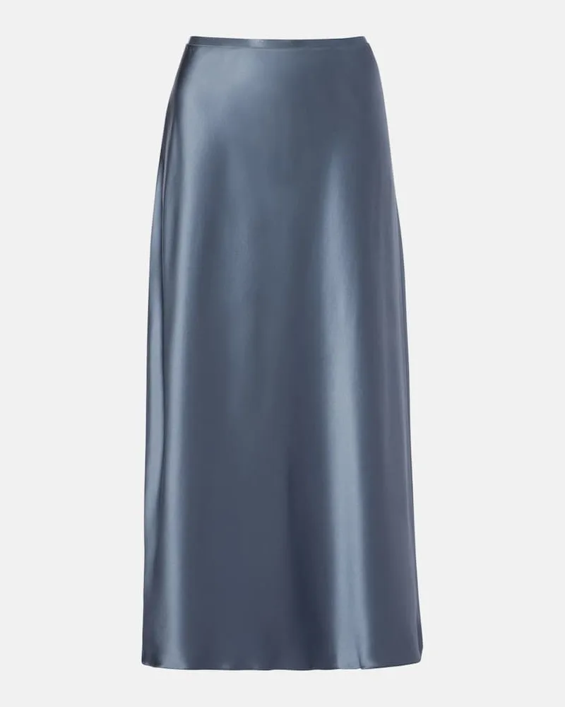 Max Mara Midirock Carnet aus Seidensatin Grün