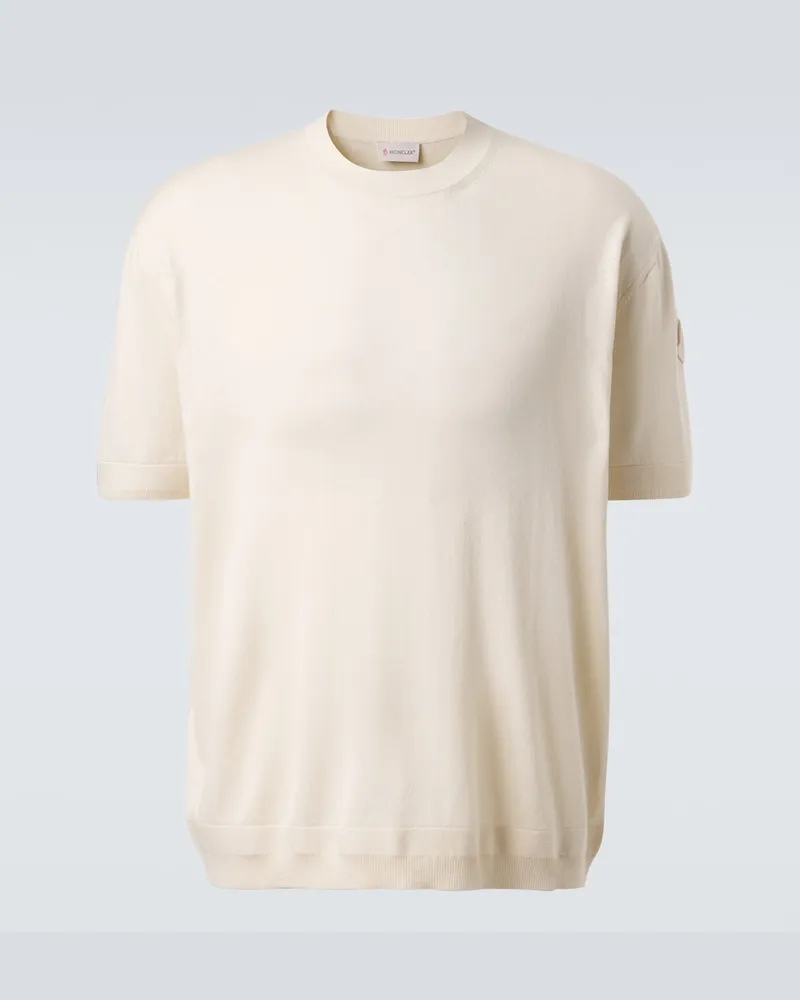Moncler T-Shirt aus Seide und Baumwolle Weiß