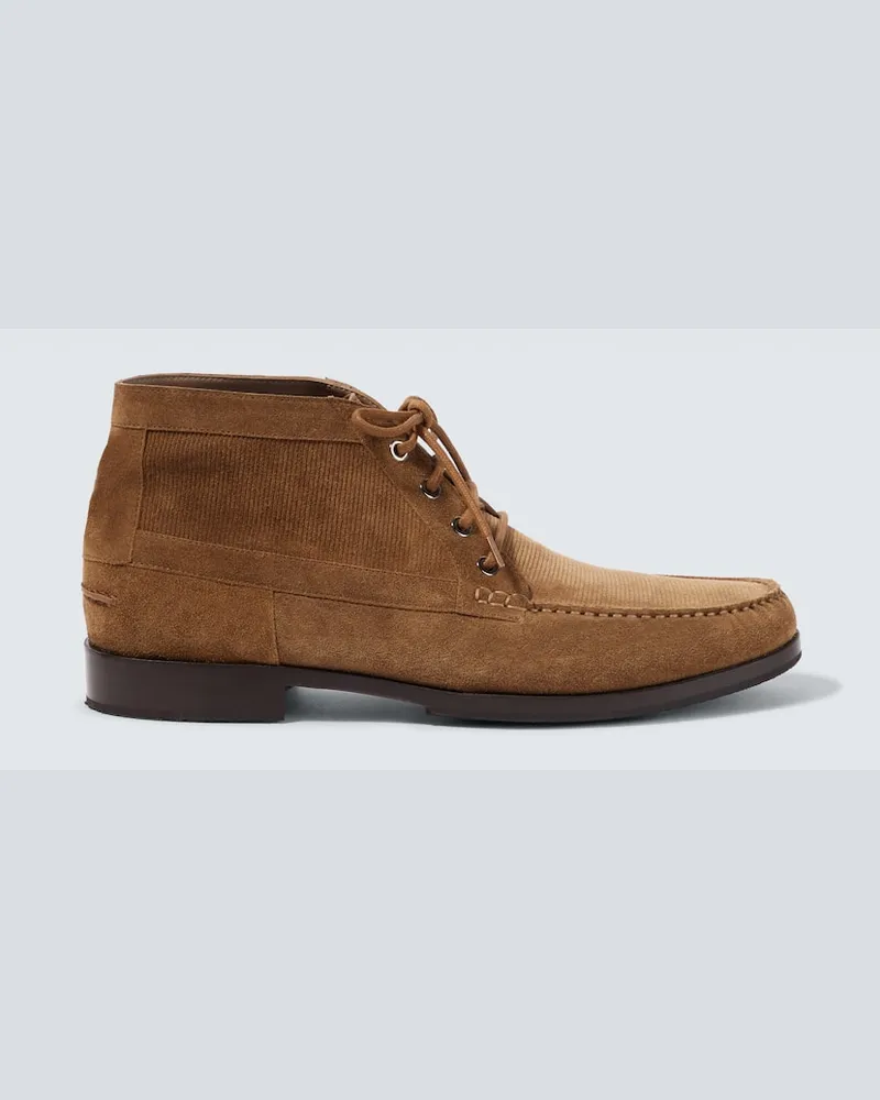 Manolo Blahnik Desert Boots Rhinebeck aus Veloursleder Braun